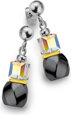 Produktbild von CEM ST8-004 Edelstahl Ohrhänger Hämatit Damen Swarovski Kristall