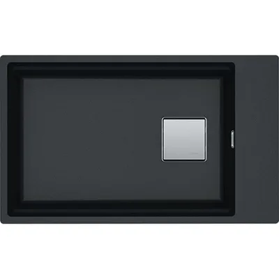 Produktbild von KUBUS 2, KNG 110-62, 760x460mm, Siebkorb als Druckknopfventil, mit verdecktem Über- und Ablauf, mit Ablaufgarnitur, Onyx
