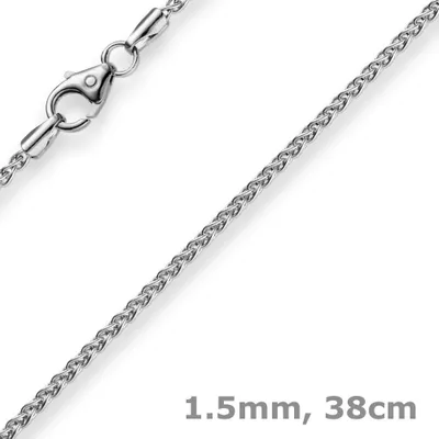 1-5mm-Zopfkette-585-Weißgold-38cm