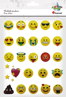 Produktbild von 3D-Papieraufkleber auf Schaumstoff, Emoticons, 28 mm