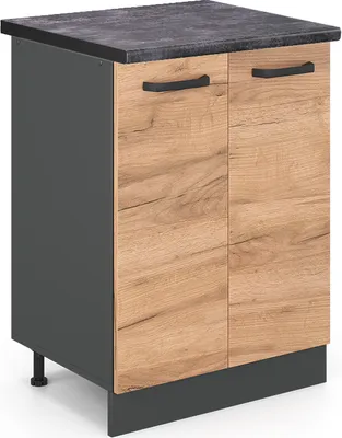 Immagine prodotto di Mobiletto base cucina Vicco R-Line Rovere dorato 60 cm , PL Antracite, Model 45947