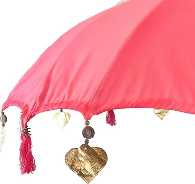 Produktbild von Bali Sonnenschirm Hängend Balinesischer Schirm Garten Baumwolle Baldachin zum aufhängen ca. 180 Ø cm Variante, Hängende Schirme:Pink