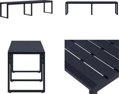 Zdjęcie produktu dla vidaXL Ławka ogrodowa 180 cm PS blat czarny - Ławka ogrodowa - Ławki ogrodowe - Ławki tarasowe - Ławki tarasowe
