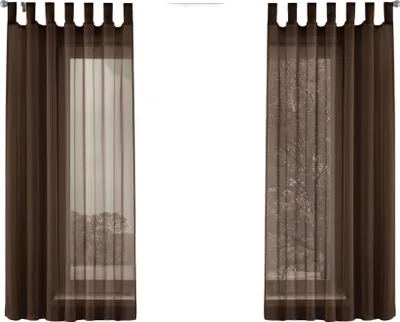 Produktbild von 2er-Pack Gardinen Transparent Vorhang Set Wohnzimmer Voile Schlaufenschal mit Bleibandabschluß HxB  175x140 cm Braun 61000CN
