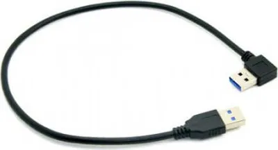Produktbild von SYSTEM-S USB 3.0 Typ A 90° Winkel rechtsgewinkelt auf 3.0 Typ A Kabel 40 cm