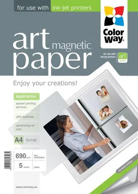 Obrázok produktu pre ColorWay Fotopapier ART Lesklý "magnetický" 690g/m, 5ks, A4