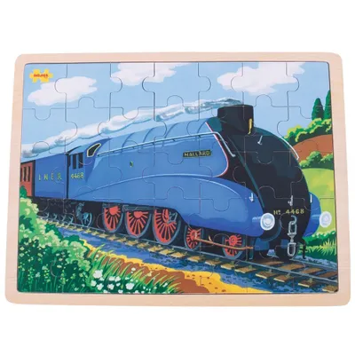 Obrázok produktu pre Bigjigs Toys Historický vlak Mallard Drevené puzzle 35 dielikov