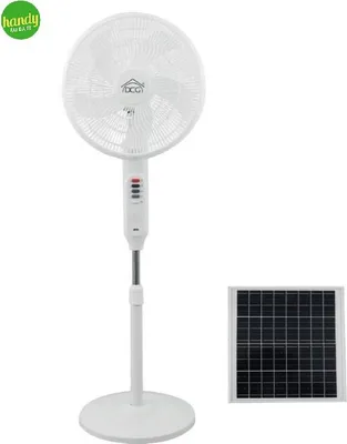 Image de Ventilateur de plafond DCG VE2210S avec panneau solaire et batterie au lithium de 40 cm