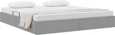 Zdjęcie produktu dla Łóżko z miejscem do przechowywania Jasnoszary 180 x 200 cm