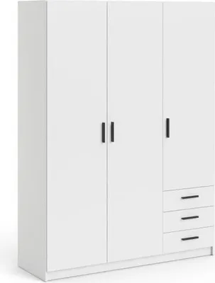 Image de Armoire VEGA, Blanc Mat, 3 Portes, 3 Tiroirs, 147 x 49,6 x 200,4 cm