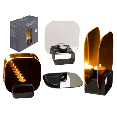 Produktbild von Schwarzer Glas-Teelichthalter, Infinity candle