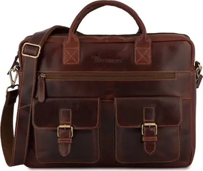 Produktbild von Herren Leder Umhängetasche für Laptop 15.6 groß braun Business Beltimore