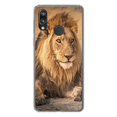Produktbild von MuchoWow® Handyhülle Schutzhülle Hülle für Huawei P20 Lite (2020) Löwe - Nahaufnahme - Savanne Silikon Softcase Handy Hülle - Kartenhalter