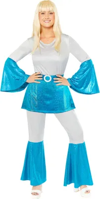 Produktbild von 70´s Disco Queen Damenkostüm blau