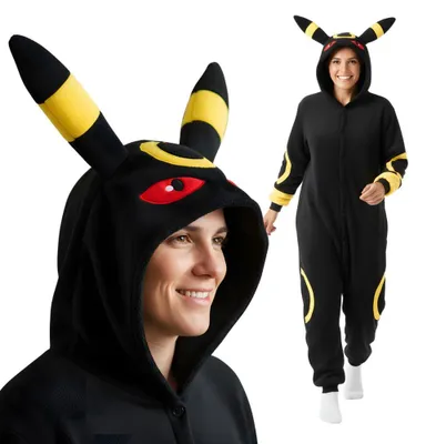 Produktbild von Pyjama Onesie Kigurumi Kostüm für Erwachsene Pokemon Schwarz Umbreon XL: 175 - 185cm