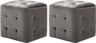Produktbild von Pouf 2 Stk. Grau 30x30x30 cm Samtstoff