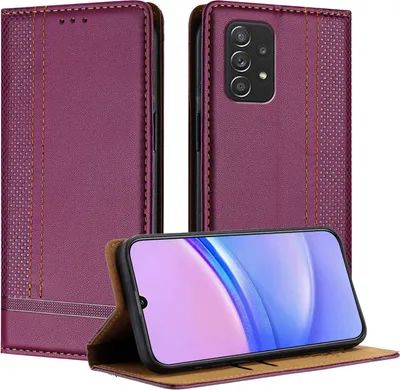 Obrázek produktu pro Pouzdro pro Samsung Galaxy A52s A52 5G/4G kožené flipové pouzdro s funkcí stojánku Fialová