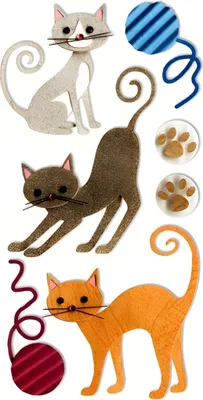 Produktbild von HEYDA Sticker Mix Katzen, Karton, Mehrfarbig, Katze, Junge/Mädchen, 75 mm, 165 mm