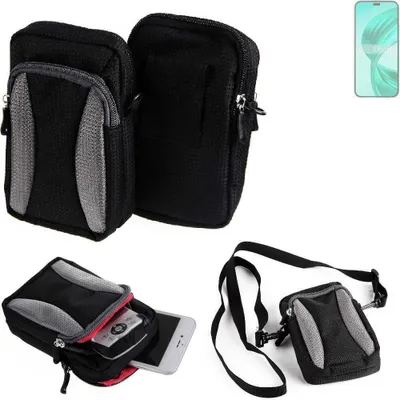 Produktbild von K-S-Trade Holster Schutz Hülle kompatibel mit Honor 90 Smart Handy Hülle Gürteltasche Umhängetasche mit Zusatzfach schwarz