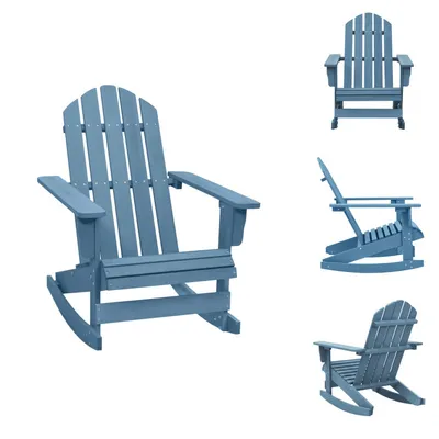 Image de vidaXL Chaise à bascule Adirondack en bois massif de sapin bleu - Chaises de jardin