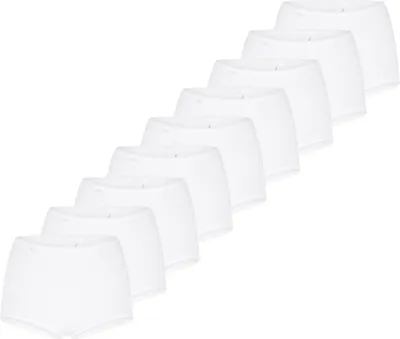 Produktbild von sloggi 9er Pack Basic+ Maxi Slip Perfekter Sitz, Mit feinen Details, Angenehm auf der Haut weiß 42