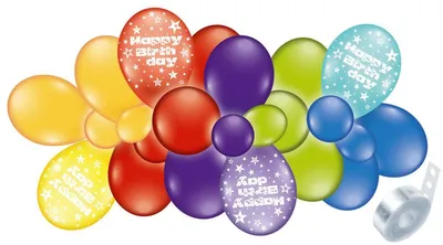 Produktbild von Ballongirlande bunt Happy Birthday 60 tlg.