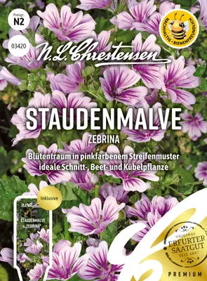 Produktbild von Staudenmalve Zebrina | Malvensamen von N.L. Chrestensen