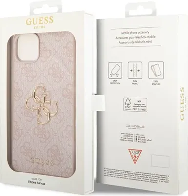 Immagine prodotto di Guess Guhcp14S4Gmgpi Iphone 14 / 15 / 136.1 Różowy / Rosa Custodia rigida 4G Grande Logo in Metallo