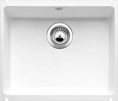 Produktbild von BLANCO SUBLINE 500-U, Unterbauspüle, Rechteckig, Keramik, Weiß, 1 Becken, 500 x 396 mm