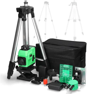 Produktbild von Multifunktionaler 16-Linien-Laser-Level 3 ¡ã Selbstnivellierende Maschine Wiederaufladbares Lithium-Batterie-Nivellierwerkzeug Omnidirektionaler Bodenwandaufkleber Wasserdichtes Heimwerker-Werkzeugset mit 1,2 m hoehenverstellbarem Stativ