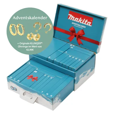 Produktbild von Makita Adventskalender Männer Werkzeug + Original KLUNQER™ Ohrringe