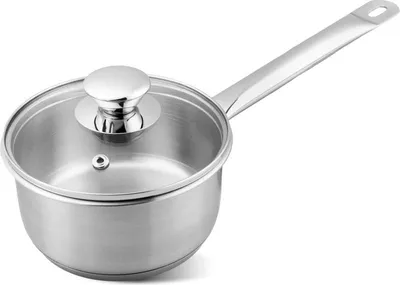 Immagine prodotto di Pentolino MagicHome Chloe, 14 cm, 1 litro, con coperchio in vetro, acciaio inox