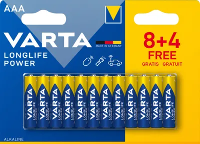 Produktbild von VARTA Alkaline Batterie Longlife Power Micro AAA Sparpack 12 Batterien