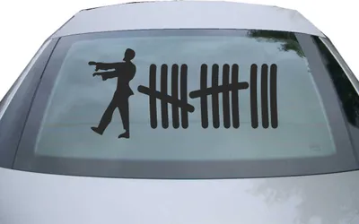 Produktbild von Indigos UG - Aufkleber Heckscheibe & Motorklappe DE6245 - schwarz - 600x285 mm - zombie1 - Auto Scheiben Fenster Heckklappe Tuning Racing JDM - Die cut