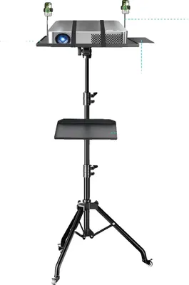 Obrázek produktu pro Stojan na projektor, výškově nastavitelný, odolná hliníková slitina, přenosný design, 145 cm s kolečky
