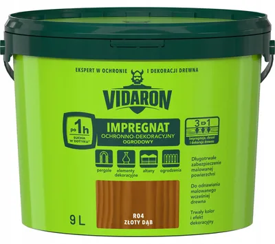 Productafbeelding van Bescherm- en decoratieve impregneercoating voor tuin hout, Gouden Eik, 9 liter