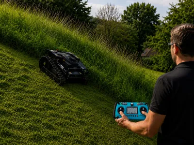 Produktbild von Ferngesteuerter Motor-Rasenmäher CW-500 Schwarz Böschungsmäher, KI-generiertes Bild