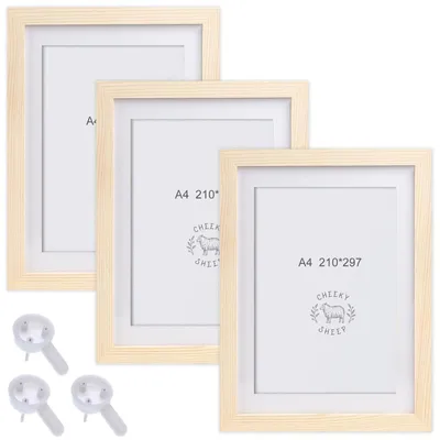 Fotolijst A4 Set 3er Holzrahmen 21x30 cm mit Plexiglas