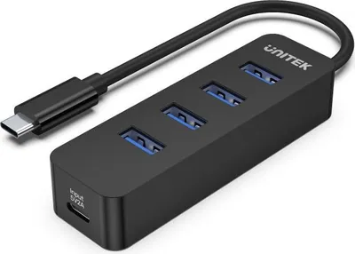 Produktbild von Unitek Hub Usb-C 4Xusb-A 3.1  Aktiv  10 Watt H1117B