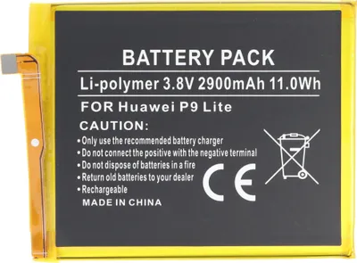 Zdjęcie produktu dla Bateria pasująca do Huawei P9 Lite Bateria HB366481ECW Li-Polymer, 3,8V, 2900mAh, 11,0Wh, wbudowana, bez narzędzi