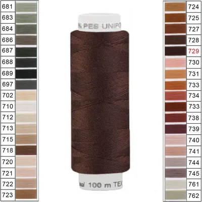 Produktbild von Nähgarn 100m Unipoly 120 Tex14x2 Polyester Nähfaden Nähmaschinengarn Farben 5v6 , Farbe:729