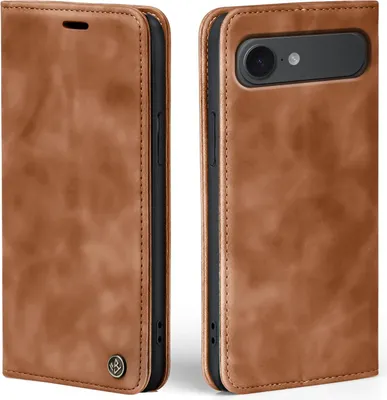 Produktbild von Handy Hülle für Apple iPhone 17 Air Klapphülle Bookcase Flip Cover Handy Tasche Etui Farbe: Hellbraun