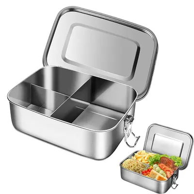 Edelstahl Lunchbox 3 Fächer 1000 ml auslaufsicher spülmaschinengeeignet