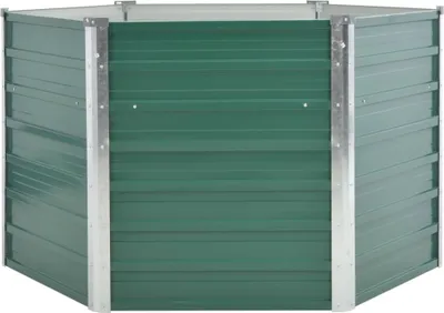 Zdjęcie produktu dla vidaXL Podwyższone łóżko ogrodowe Stal ocynkowana 129x129x77 cm Zielony