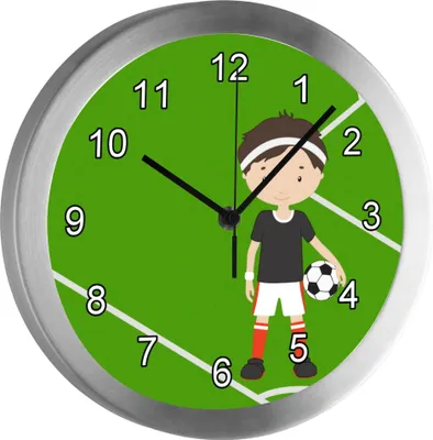 Produktbild von Funkuhr, Kinder Wanduhr, Kinderuhr, Kinderzimmer Fußballspieler