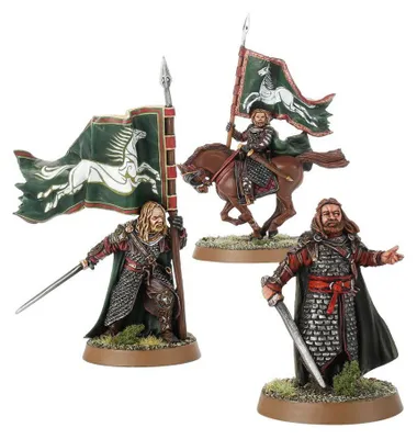 Produktbild von Games Workshop Tabletop-Miniaturen Gamling & Háma, Gamling (zu Fuß & beritten), Háma (zu Fuß), 25mm & 40mm
