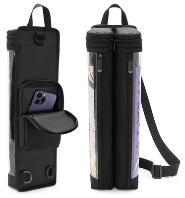 Produktbild von Spielmatten-Tasche für 2 Spielmatten, TCG MTG Aufbewahrungstasche mit Schultergurt, Würfelfach, Zubehörfach und transparentem PVC-Fenster