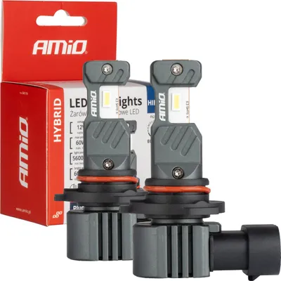 Imagen del producto de Focos LED híbridos para automóviles, modelo HIR2, 6000K, con tecnología Canbus, 60W - AMIO-04119, 5600 lúmenes