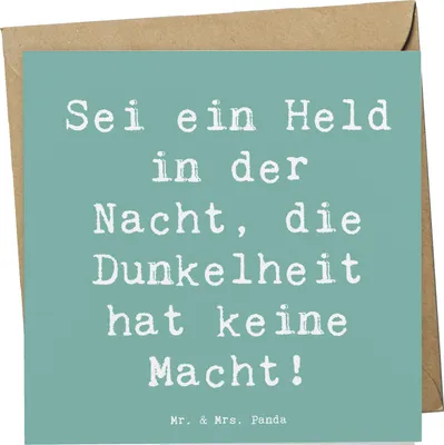 Produktbild von Mr. & Mrs. Panda Grußkarte Spruch Angst vor Dunkelheit überwinden - Meeresbrise - Geschenk, faltkarte, Mut schenken, Vertrauem, Klappkarte, doppelkarte, Glückwunschkarte