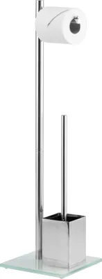 Produktbild von bremermann WC-Ständer, WC-Garnitur, WC-Bürste, Edelstahl rostfrei, Sicherheitsglas, weiß